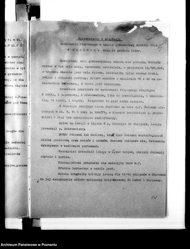 Obraz 9 z jednostki "[Sprawozdania z wizytacji wychowania fizycznego w szkołach powszechnych i zawodowych]"