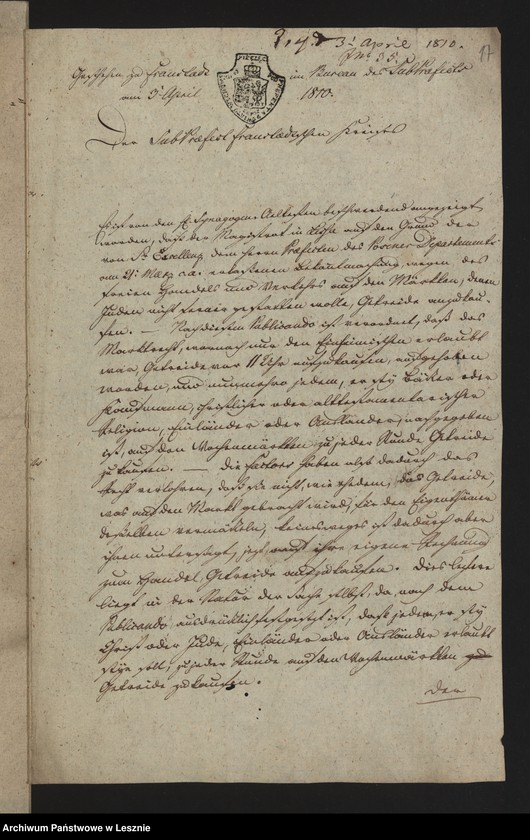 Obraz 20 z jednostki "[Verfügungen der Herzog-Warschauischen Regierung in Handelssachen]"