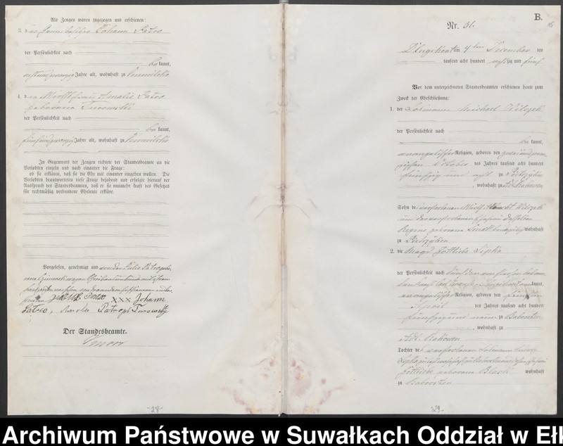 image.from.unit.number "[Heiraths-Haupt-Register des Königlichen Preussischen Standes-Amtes Kumilsko Kreis Johannisburg]"