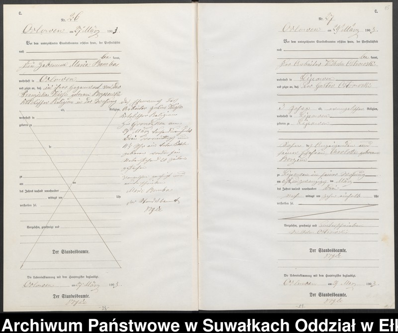image.from.unit.number "Sterbe-Neben-Register des Preussischen Standes-Amtes Orlowen Kreis Lötzen"