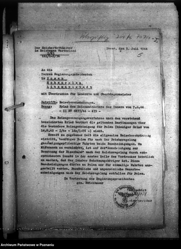 Obraz 10 z jednostki "Verwaltungsangelegenheiten der Abteilung VII A."