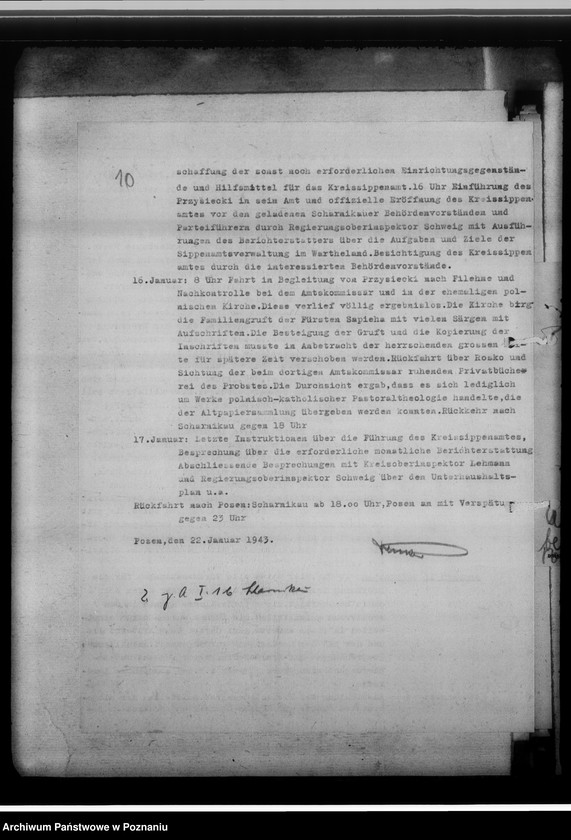 Obraz 14 z jednostki "[Korespondencja w sprawach organizacyjnych, sprawozdanie z działalności , uwagi powizytacyjne] Kreissippenamt Scharnikau [Czarnków]"