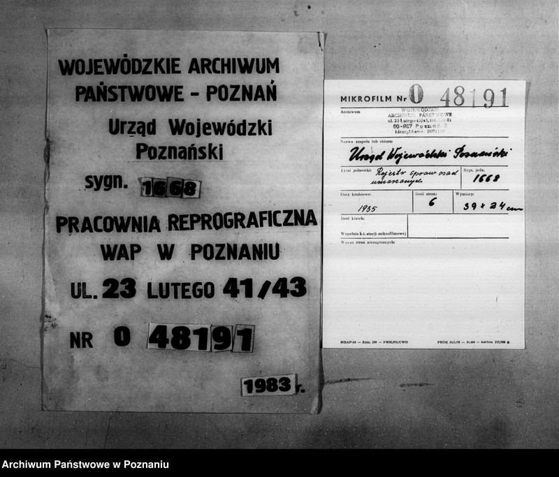 Obraz 1 z jednostki "Rejestr spraw osad umorzonych"