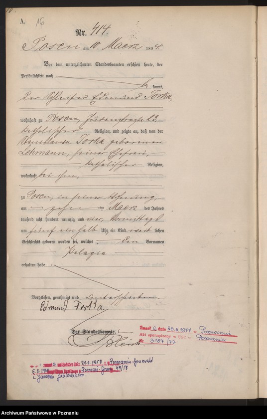 Obraz 19 z jednostki "Księga urodzeń t. II"