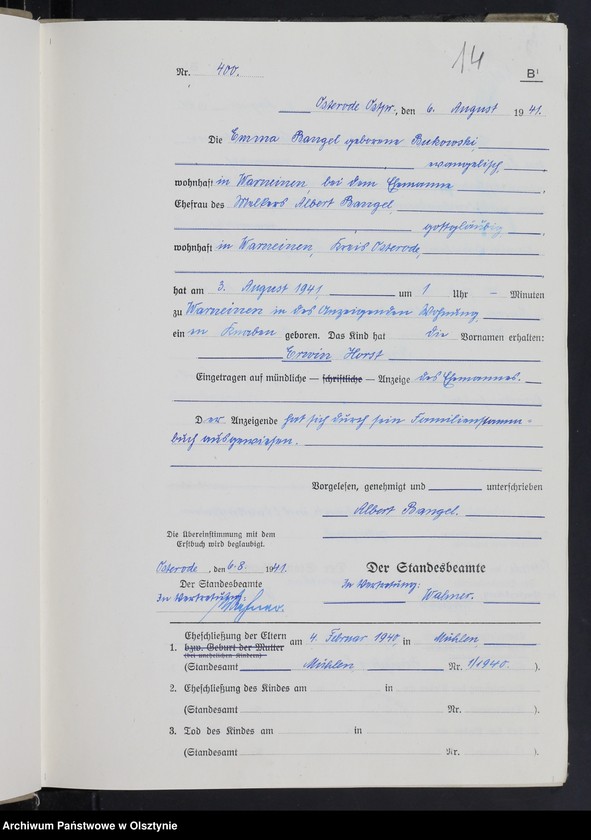 Obraz 16 z jednostki "Geburtenbuch/Zweitbuch/Tom II,Nr 388 - 706"