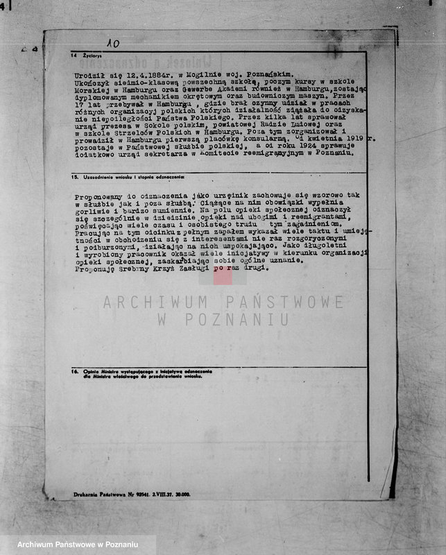 Obraz 15 z jednostki "/Wnioski o odznaczenia/"