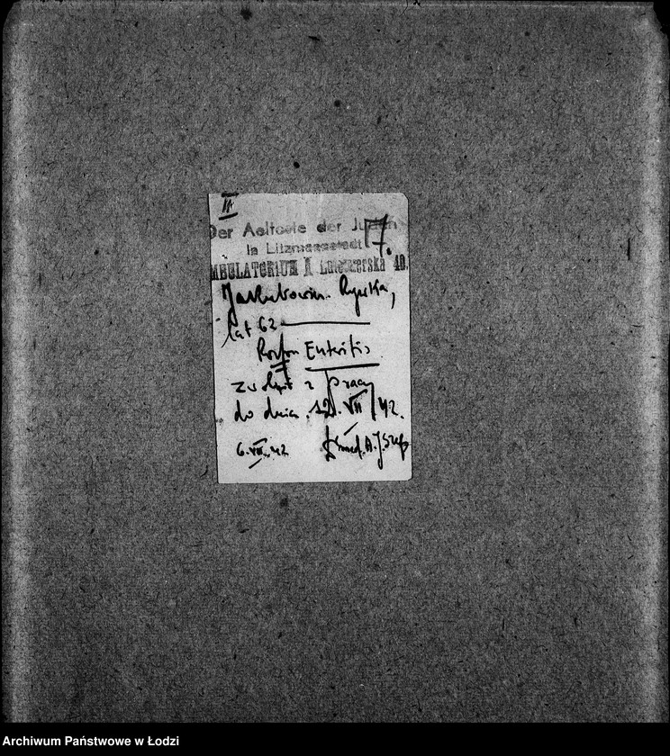 Obraz 10 z jednostki "Zentrallager für Eisen und Metall aller Arbeits-Ressorte [Zasiłki chorobowe dla pracowników wydziału, listy pracowników, zaświadczenia lekarskie]"