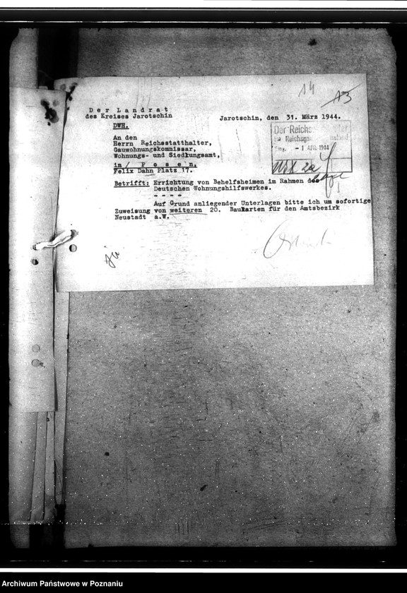 Obraz 18 z jednostki "Errichtung von Behelfsheimen des DWH. Baukarten"