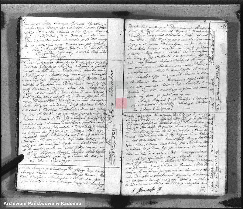 Obraz z jednostki "Księga Urzędnika Stanu Cywilnego parafii y miasta Sieciechowa do zapisywania wszelkich aktów na lata 1810 y 1811"