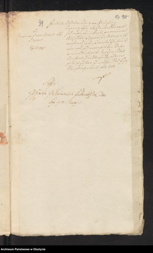 image.from.unit.number "In S. [Sachen] des Lieutenants Wilhelm Samuel Sigismund Boguslav von Lietzen. Den Verkauf seines adeliche Guts Lippau [Lipowo] H. [Haupt] Amts Neidenburg [Nidzica], am den Lieutnant George Gottlieb Wilhelmn von Unruh"