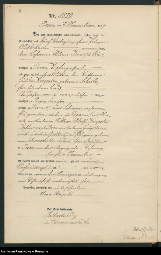 Obraz 17 z jednostki "Księga zgonów t. IV"