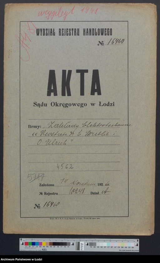Obraz 2 z jednostki "O. Ulrich i E. Świetlik – zakłady elektrotechniczne „Reostat”"