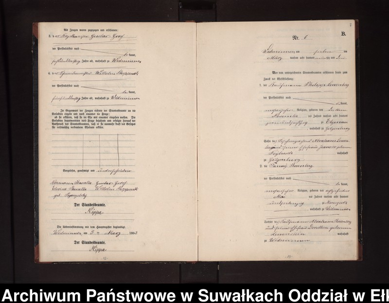 image.from.unit.number "Heiraths-Neben-Register des Preussischen Standes-Amtes Widminnen Kreis Loetzen"