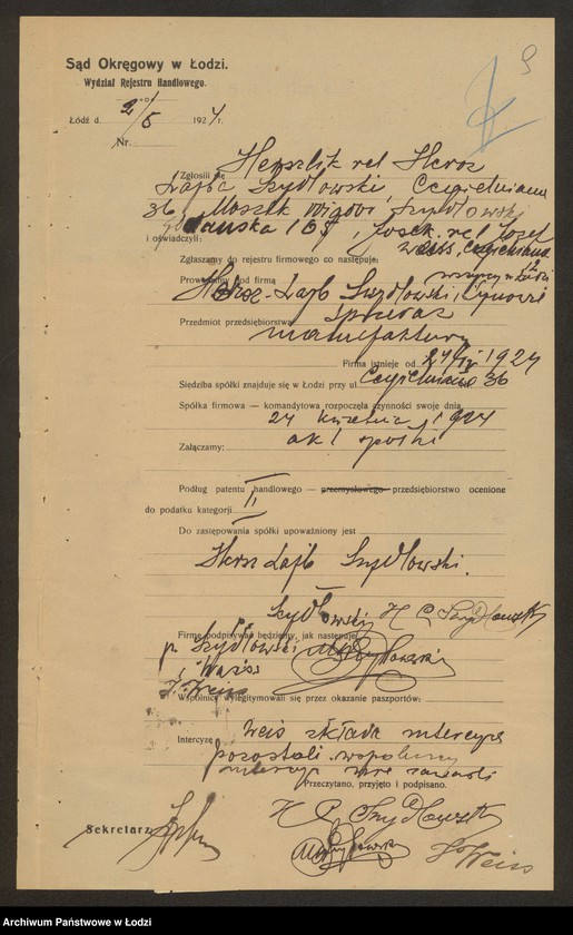 Obraz 11 z jednostki "Hersz Lajb Szydłowski i S-ka- sprzedaż manufaktury"