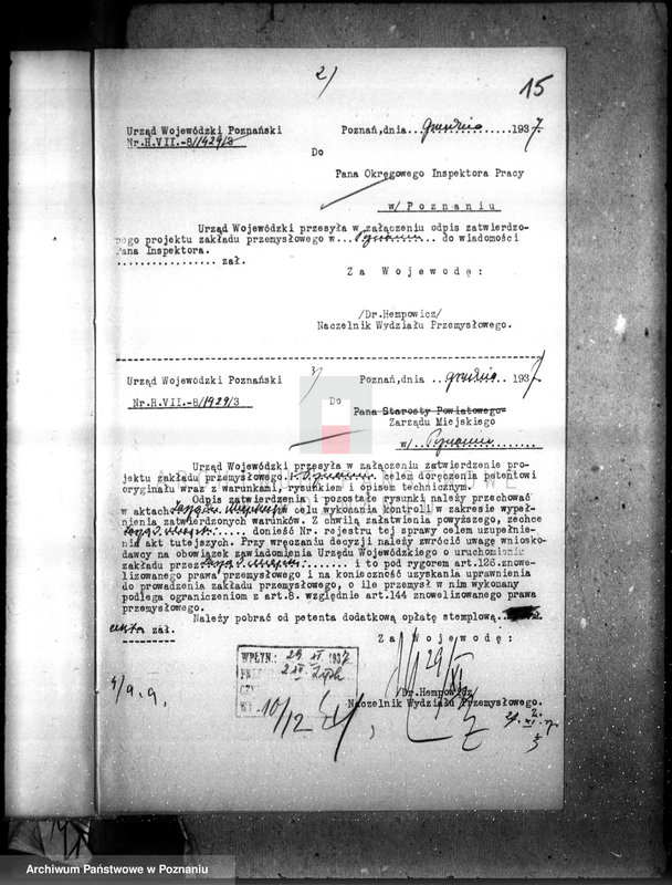 Obraz 19 z jednostki "Zatwierdzenie projekt urządzenia niklowni i chromowni Galwanometal St. Perkowska w Poznaniu"