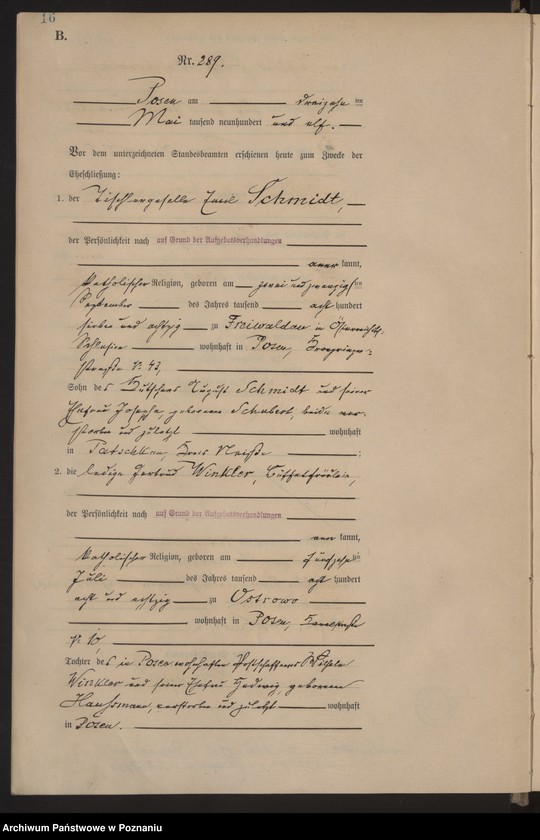 Obraz 17 z jednostki "Księga miejscowa małżeństw tom II [Rejestr główny małżeństw]"