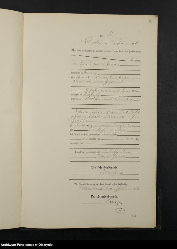 image.from.unit.number "Sterbe-Neben-Register Nr 1 - 45"