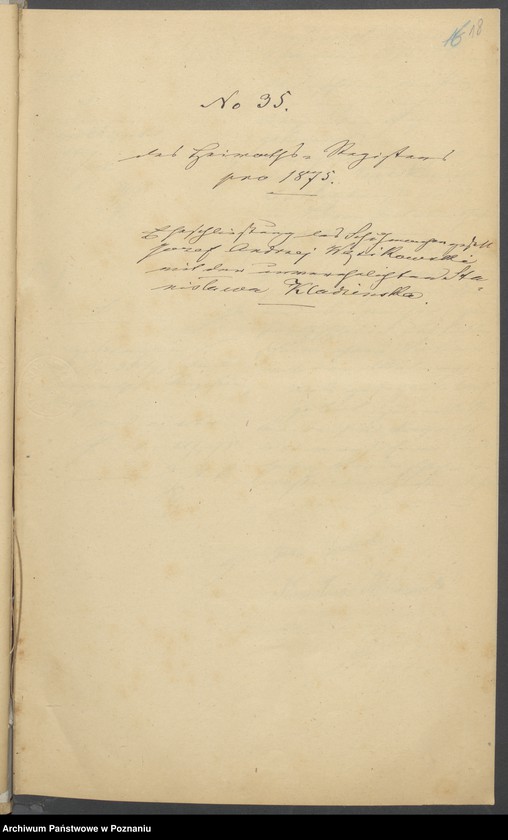 Obraz 20 z jednostki "Die von den Verlobten beigebrachten Urkunden zur Eheschliessung pro 1875"