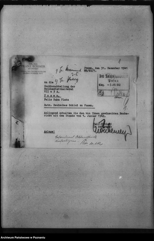 Obraz 5 z jednostki "Sprawozdania ze stanu robót przy przebudowie zamku w Poznaniu"