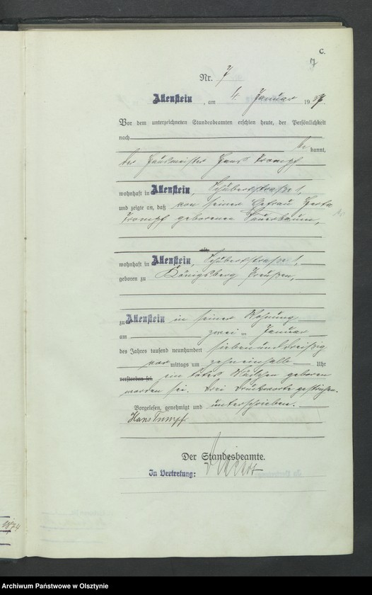 image.from.unit.number "Sterbe-Haupt-Register Tom I, Nr 1-351"