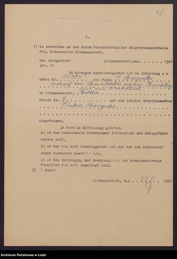 Obraz 20 z jednostki "Pinkus Margules- sprzedaż manufaktury własnego wyrobu i cerat"