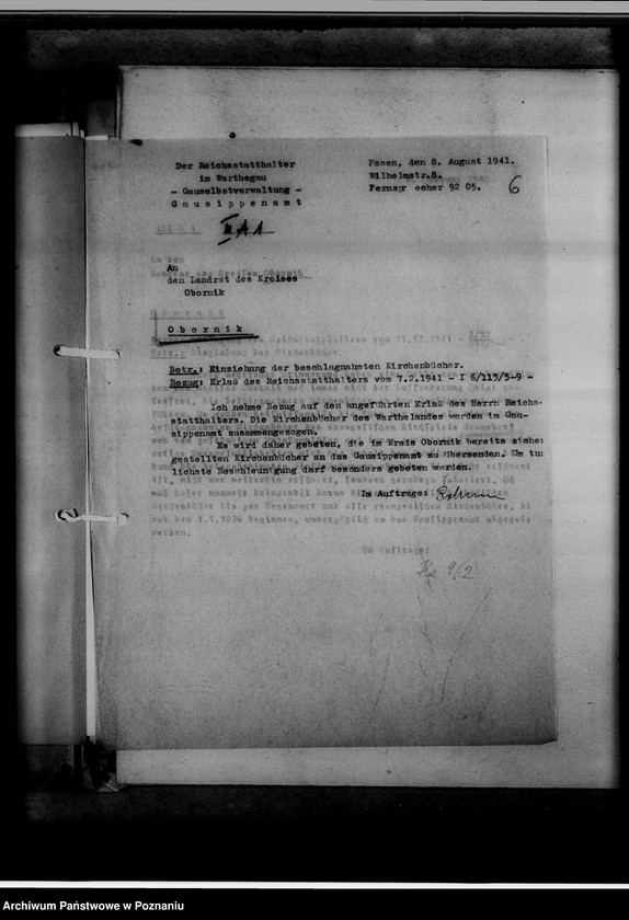 Obraz 10 z jednostki "Einziehungsprotokolle [ksiąg kościelnych] Kreis Obornik [powiat obornicki]"