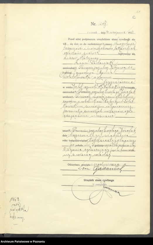 Obraz 13 z jednostki "Księga miejscowa zgonów tom III [Rejestr główny zgonów]"