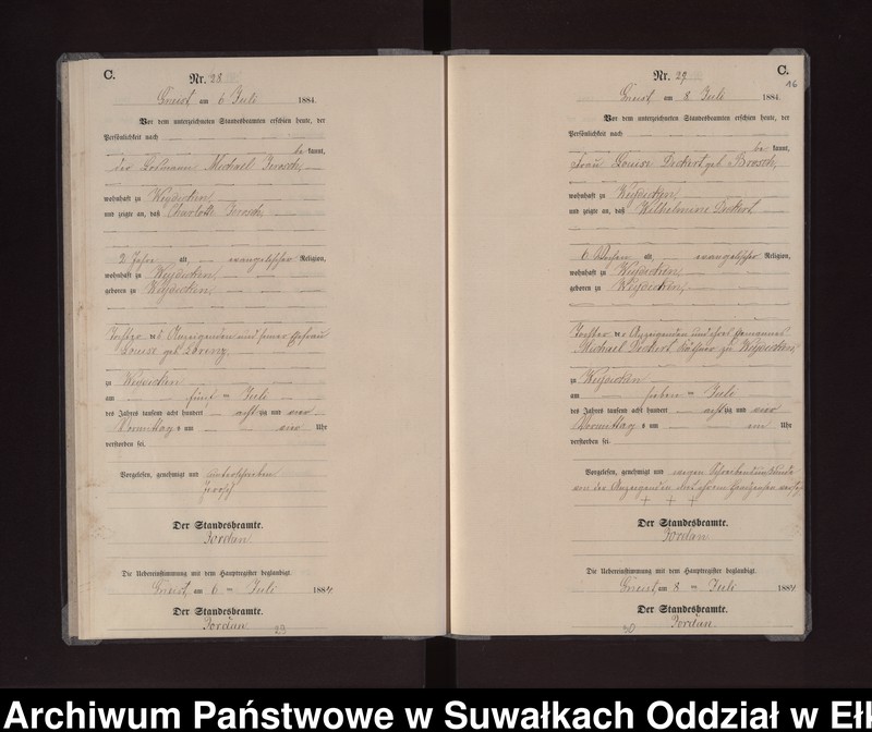 image.from.unit.number "Sterbe-Neben-Register des Königlichen Preussischen Standes-Amtes Gneist Kreis Loetzen"