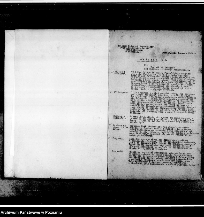 Obraz 4 z jednostki "Okólniki Zarządu Okręgu"