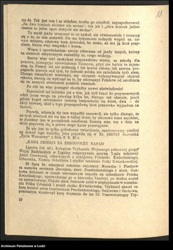 Obraz 12 z jednostki ""Życie Gospodarcze" (dwutygodnik - numer specjalny poświęcony gospodarstwu Ziem Odzyskanych), "Prawda o Ziemiach Zachodnich" -Mirosław Bezłuda"