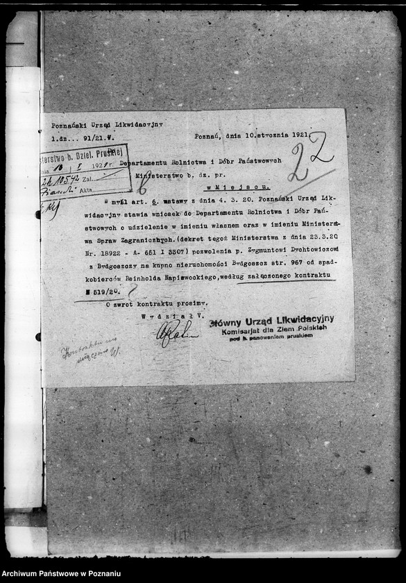Obraz 6 z jednostki "Sprawy agrarnej reformy - Główny Urząd Likwidacyjny w Poznaniu"