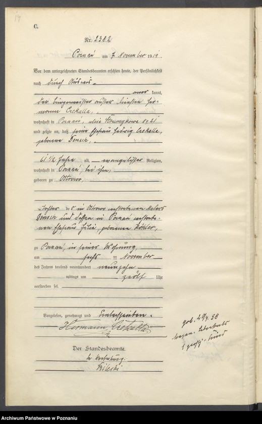 Obraz 16 z jednostki "Księga miejscowa zgonów tom VI [Rejestr główny zgonów]"