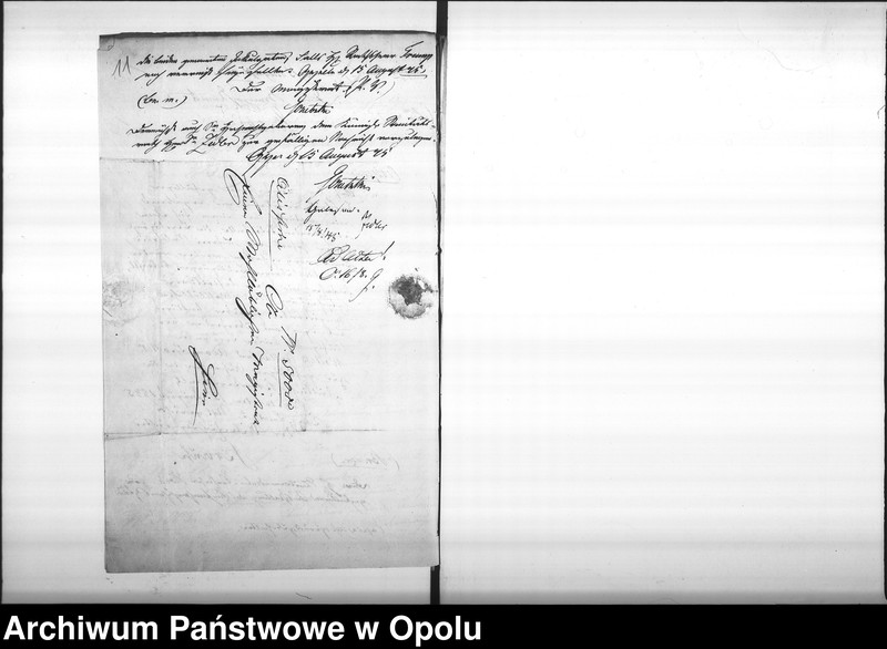 Obraz 11 z jednostki "Acta des Magistrats zu Oppeln betreffend den, zwischen den hiesigen Stadtkommune und dem hiesigen Königl[ichen] Land und Stadt-Gericht wegen Aufnahme der kranken Gefangenen in das städtische Krankenhaus, geschlossenen Vertrag"