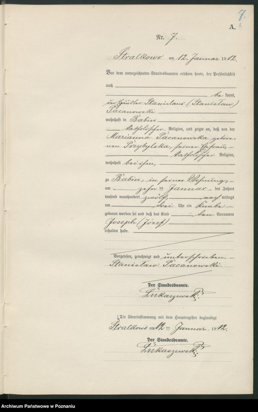 Obraz 10 z jednostki "Geburts-Neben-Register"