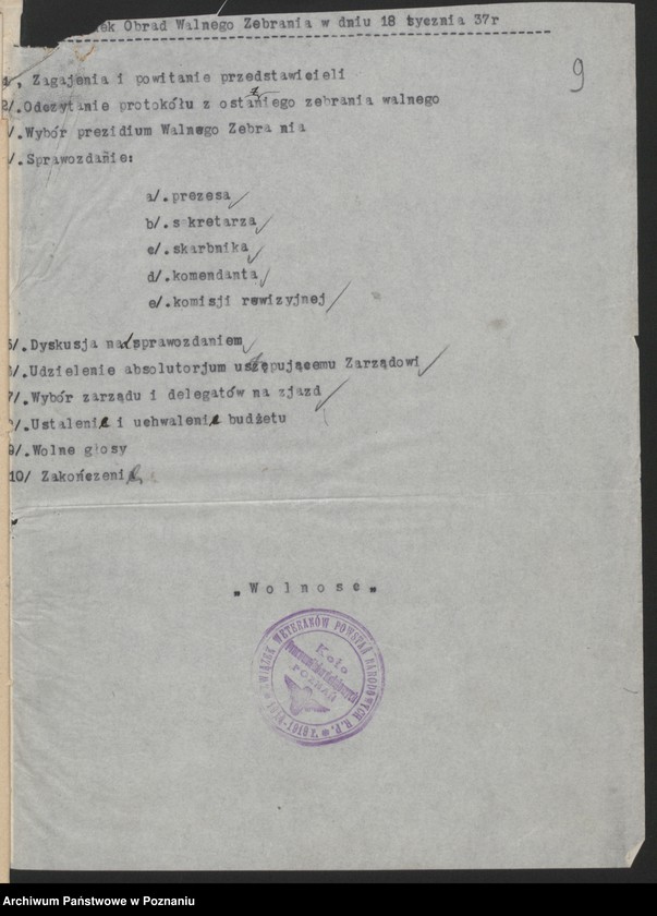 Obraz 14 z jednostki "Koło Pracowników Kolejowych w Poznaniu - sprawozdania i protokoły zebrań."