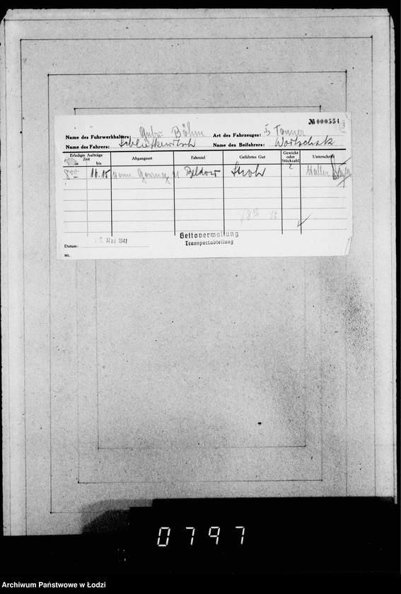 Obraz 7 z jednostki "[Pokwitowania robotników za rozładowanie wagonów i kwity furmanów za zwózkę towarów]"