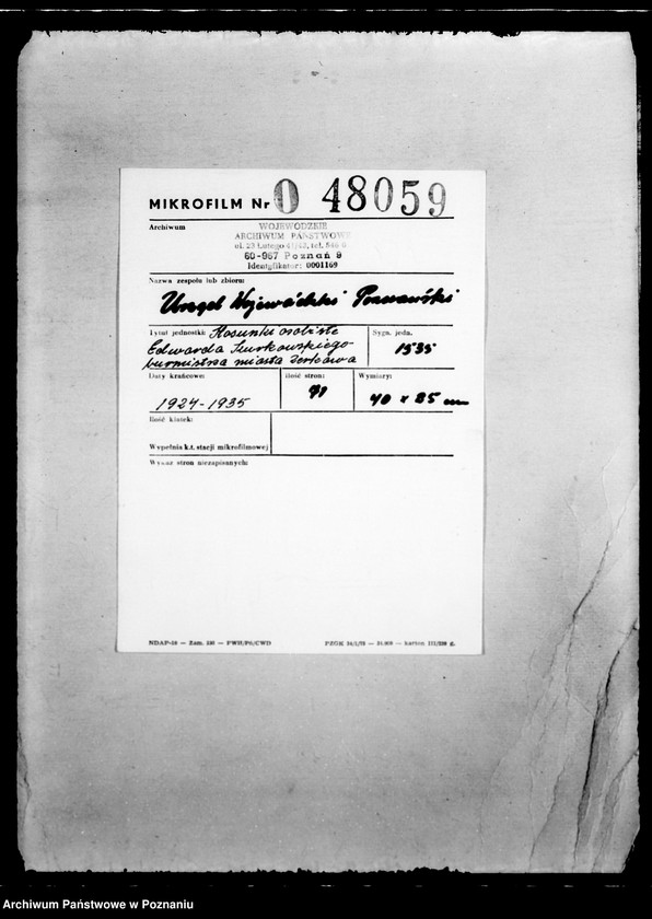 Obraz 2 z jednostki "Stosunki osobiste Edwarda Szurkowskiego burmistrza miasta Żerkowa"