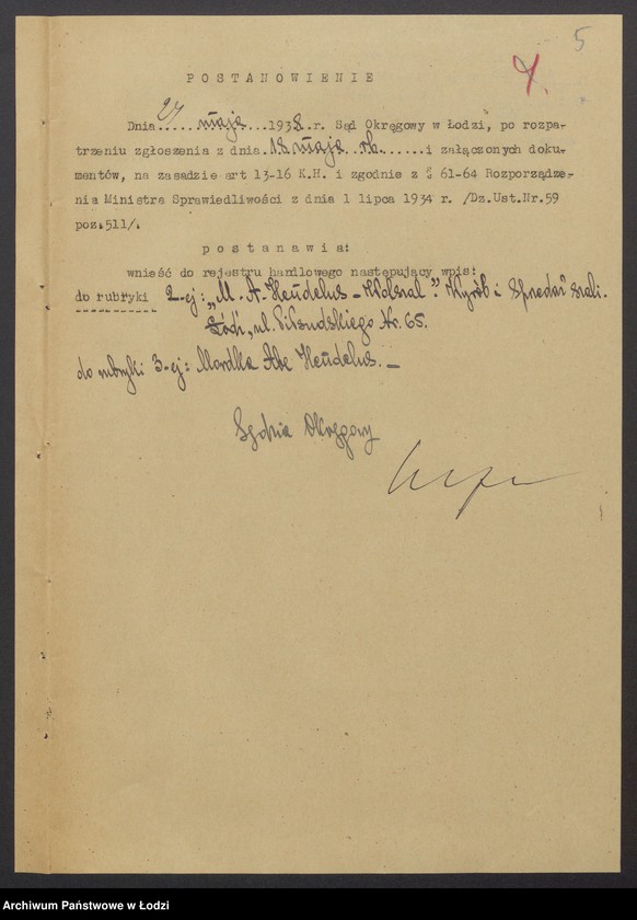 Obraz 7 z jednostki "Wolszal- Mordka Abe Hendelns- wyrób i sprzedaż szali"