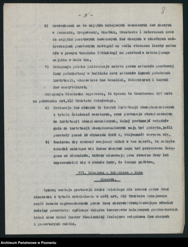 Obraz 10 z jednostki "[Wynik obrad polsko-niemieckich wynikających z 312 artykułu Traktatu Wersalskiego w sprawie ubezpieczeń społecznych]"