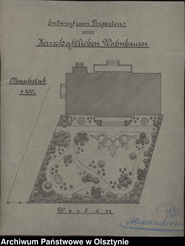 image.from.unit.number "Entwurf zum Vorgarten eines Herrschaftlichen Wohnhauses"