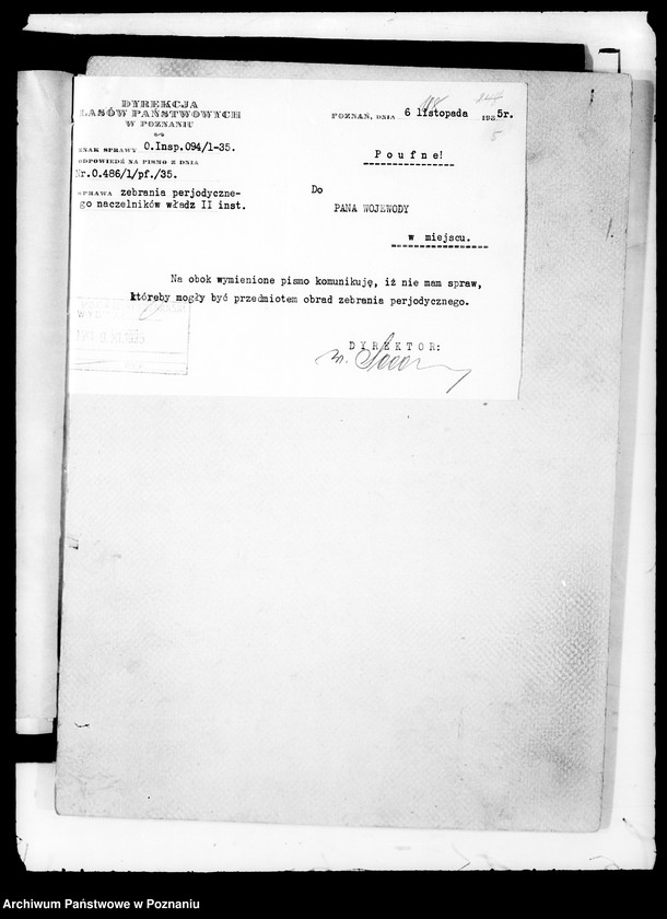 Obraz 9 z jednostki "Zebranie periodyczne naczelników władz i urzędów II instancji m.in.. Referat"