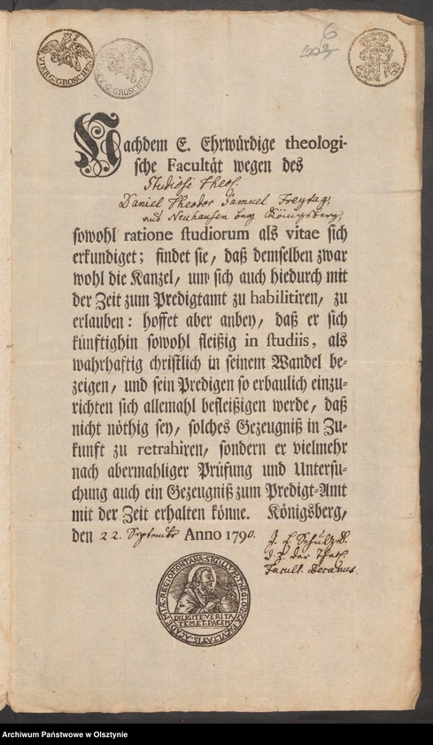 image.from.unit.number "Die Cantor und Organisten Stelle in Neuhausen [Romnowo]"
