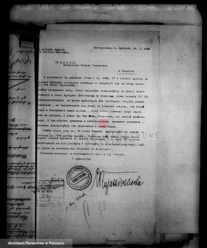 Obraz 20 z jednostki "Przymusowy wykup majątku Falmierowo powiatu wyrzyskiego"