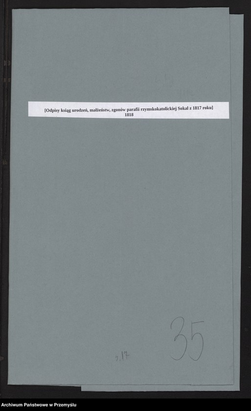 image.from.unit.number "[Odpisy ksiąg urodzeń, małżeństw, zgonów parafii rzymskokatolickiej Sokal z 1817 roku]"