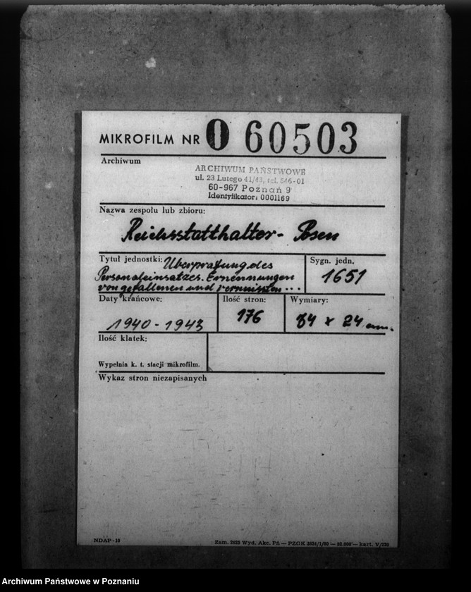 Obraz 2 z jednostki "Überprüfung des Personaleinsatzes. Ernennungen von gefallenen und vermissten Stalingradskämpfer"