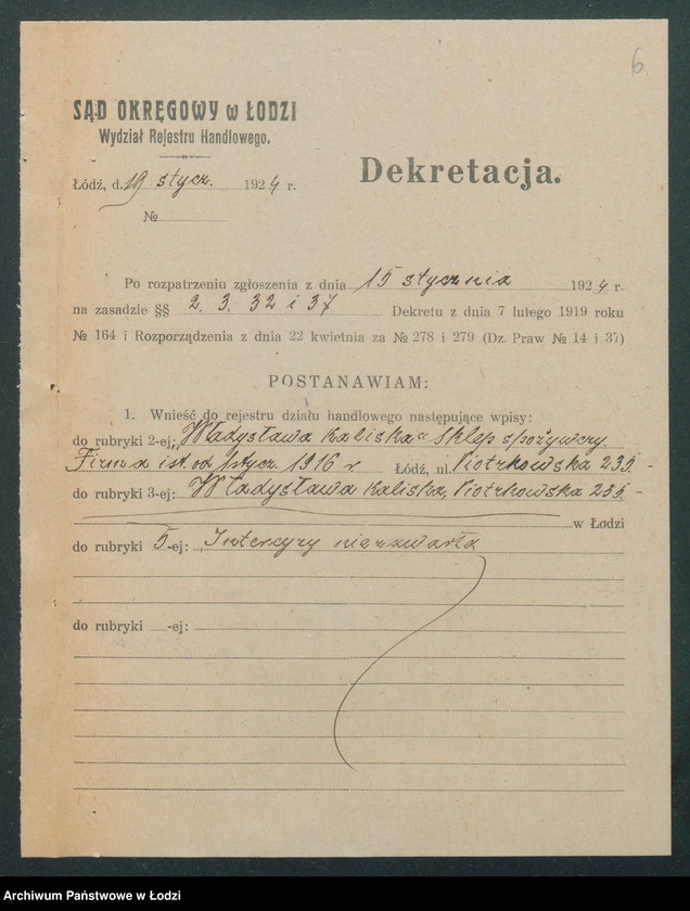 Obraz 8 z jednostki "Władysława Kaliska – sprzedaż towarów kolonialnych i spożywczych"