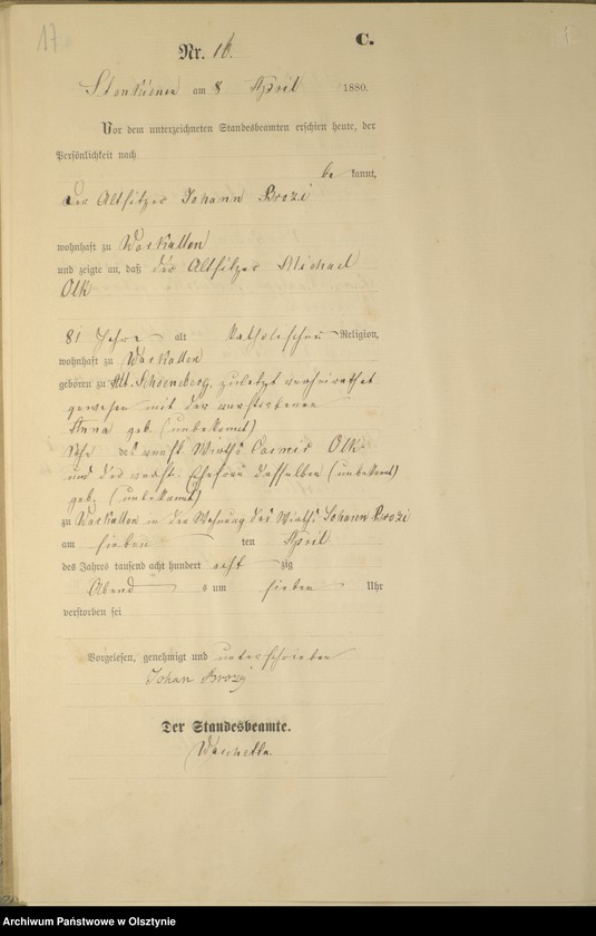 Obraz 19 z jednostki "Sterbe-Haupt-Register Nr 1 - 49"