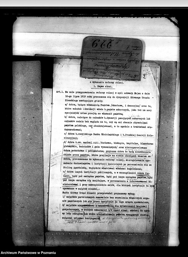 Obraz 7 z jednostki "Sprawy prawne projekty ustaw i rozporządzeń do Sejmu Ustawodawczego"