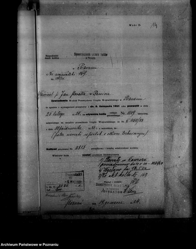 image.from.unit.number "Fabryka Tabaki J. Parałły w Rawiczu nr woj. kotła 169"