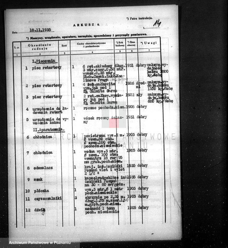 Obraz 18 z jednostki "Kwestionariusz Gazowni Miejskiej w Obornikach"